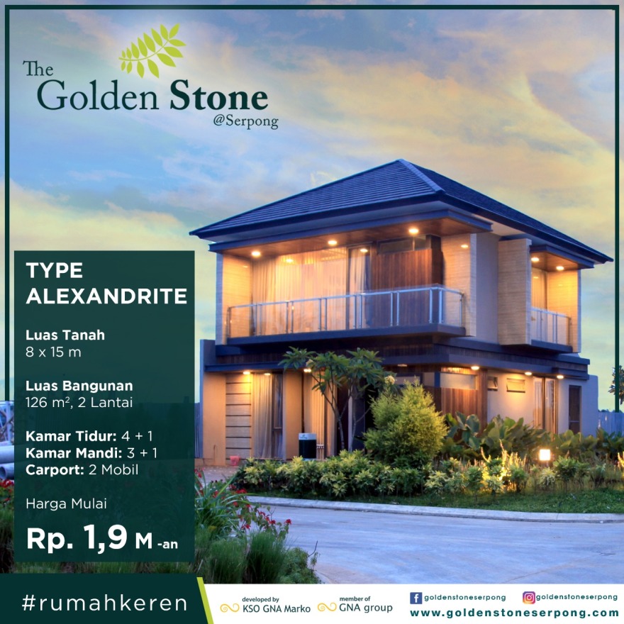 Golden Stone rumah keren di Serpong dengan konsep 